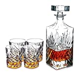 Juego de vasos de whisky con decantador aireador Juego de jarra de whisky Juego de jarra Juego de jarra de cristal y vasos de whisky de 7 piezas Juego de decantador de cristal con 6 vasos en caja de regalo